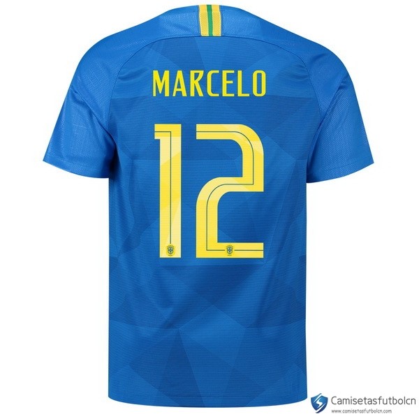 Camiseta Seleccion Brasil Segunda equipo Marcelo 2018 Azul